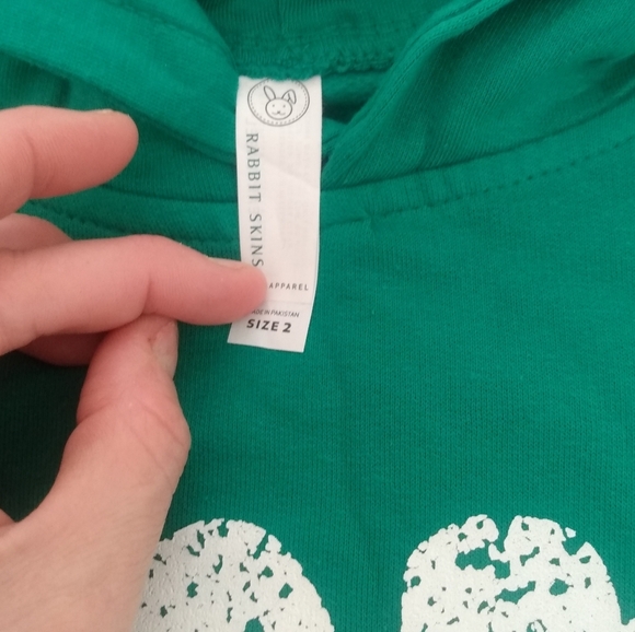 Rabbit Skins Toddler St Patrick's Day green hoodie EUC - Picture 2 of 2